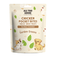 All Too Good Chicken Pocket Bites Freeze-Dried Treats Garden Greens 24g, ATG-PB-113, cat Treats, All Too Good, cat Food, catsmart, Food, Treats
